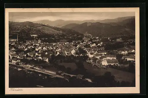 AK Kandern, Generalansicht der Stadt, Blick auf die beiden Gleichen