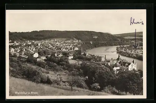 AK Waldshut am Rhein, Generalansicht an der Flussbiegung