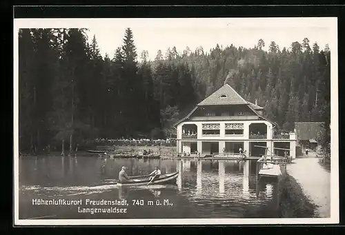 AK Freudenstadt, Ruderpartie auf dem Langenwaldsee