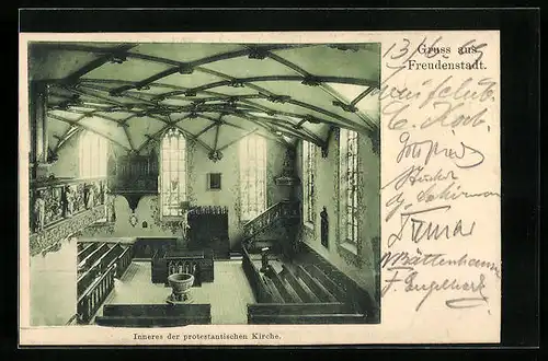 AK Freudenstadt, Inneres der protestantischen Kirche