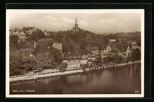 AK Halle a. S., Blick auf Cröllwitz