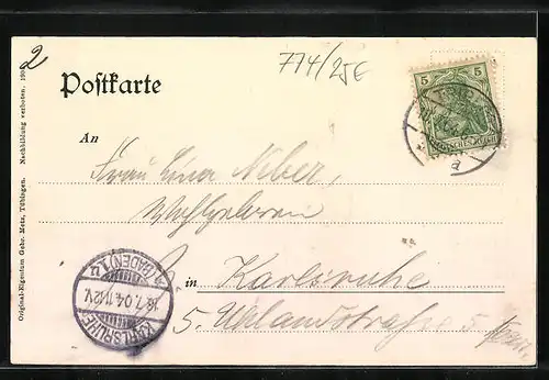 AK Triberg, Partie b. Bahnhof mit Gutachtal