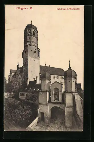 AK Dillingen a. D., Kgl. Schloss, Westportal