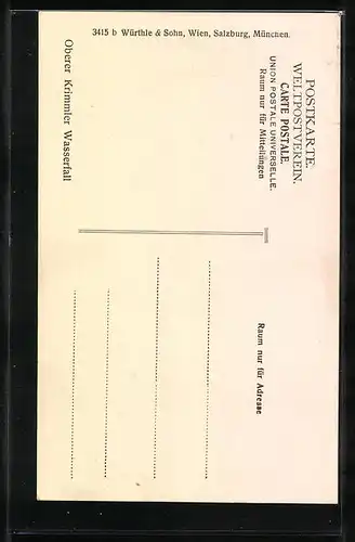 AK Wanderer am oberen Krimmler Wasserfall