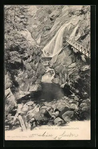 AK Wasserfall in der Ravennaschlucht