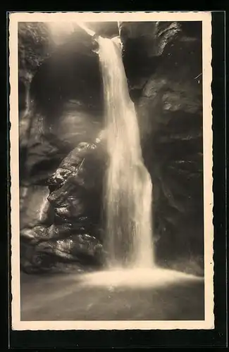 AK Wasserfall im Burggrabenklamm am Attersee