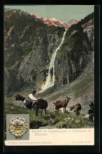 AK Zaunfall mit Dreikönigsspitz im Stilupptale