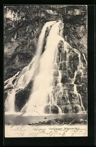 AK Blick zum Gollinger Wasserfall