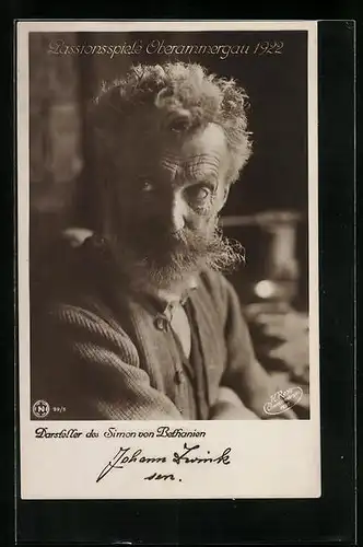 AK Oberammergau, Passionsspiele 1922, Darsteller des Simon von Bethanien