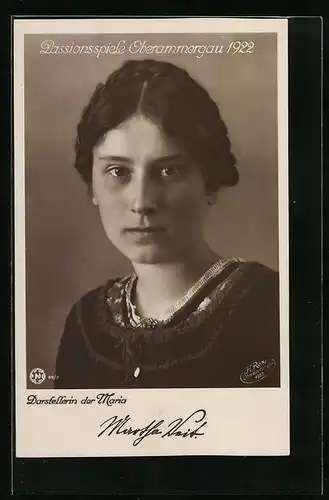 AK Oberammergau, Passionsspiele 1922, Darstellerin der Maria