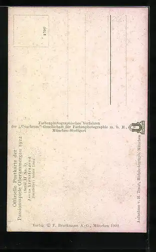 AK Oberammergau, Passionsspiele 1922, Anton Lang als kreuztragender Jesus