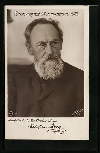 AK Oberammergau, Passionsspiele 1922, Dasrteller des hohen Priesters Annas