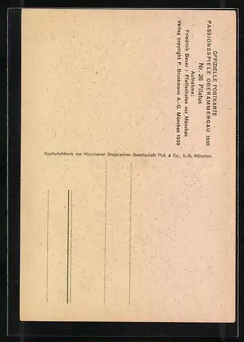AK Oberammergau, Passionsspiele 1930, Pilatus