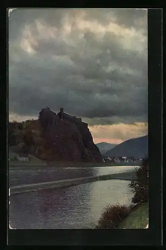 Künstler-AK Photochromie Nr. 2501: Burg Schreckenstein