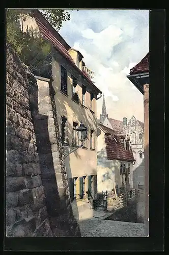 Künstler-AK Photochromie Nr. 1540: Alt-Meissen, an den roten Stufen
