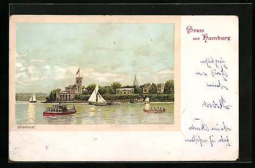 Lithographie Hamburg-Uhlenhorst, Panorama