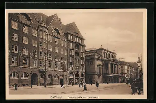 AK Hamburg-Neustadt, Dammtorstrasse mit Stadttheater