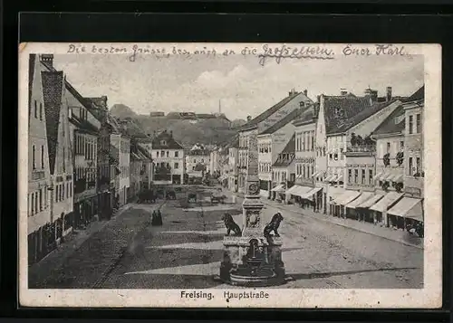 AK Freising, Blick zur Hauptstrasse