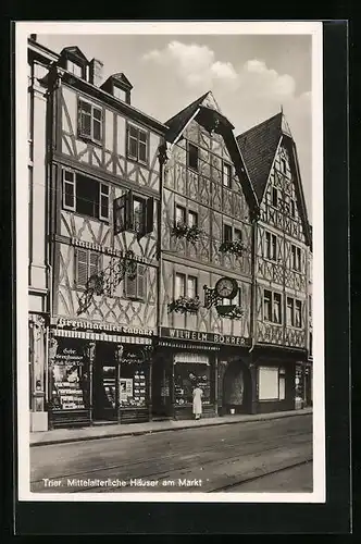 AK Trier, Mittelalterliche Häuser am Markt