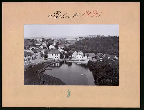 Fotografie Brück & Sohn Meissen, Ansicht Bilin, Partie am Schlossteich