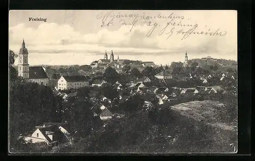 AK Freising, Teilansicht mit Kirche
