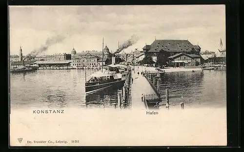 AK Konstanz a. B., Hafenbild mit Bootsanleger