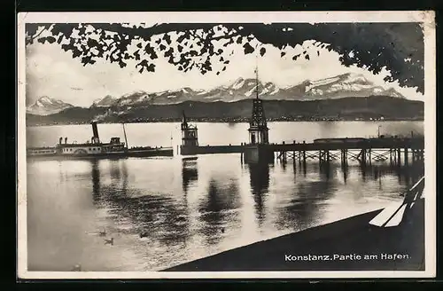 AK Konstanz a. B., Dampfer und Anlegestelle