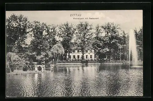 AK Zittau, Weinaupark mit Restaurant