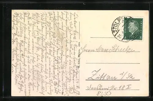 AK Stolpen, Markt aus der Vogelschau