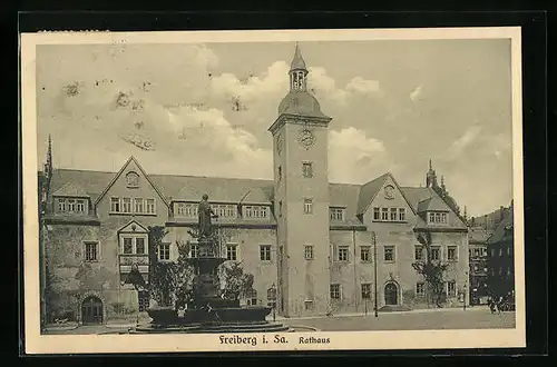 AK Freiberg i. Sa., am Rathaus