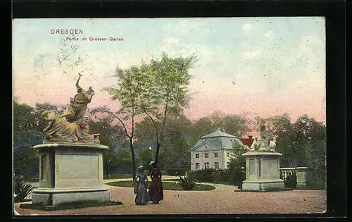 AK Dresden, Partie im Grossen Garten