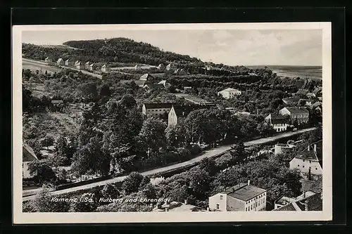 AK Kamenz i. Sa., Gesamtansicht mit Berg-Hotel Hutberg