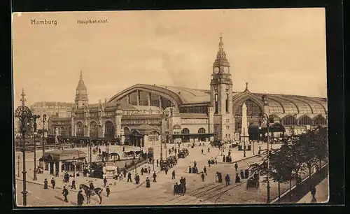 AK Hamburg-St.Georg, Blick zum Hauptbahnhof