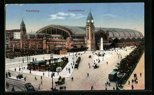 AK Hamburg-St.Georg, Blick auf den Hauptbahnhof