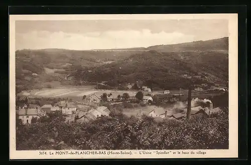 AK Le Mont-de-Plancher-Bas, l'Usine Spindler et le haut du village