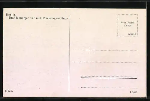 AK Berlin, Brandenburger Tor und Reichstagsgebäude