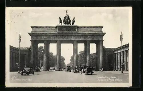 AK Berlin, Blick zum Brandenburger Tor