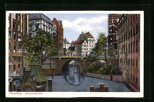 AK Hamburg, an der Ellerntorsbrücke