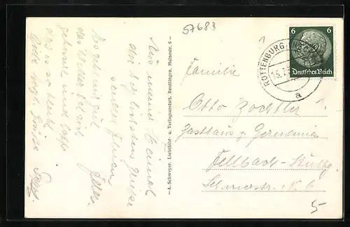 AK Obernau, Generalansicht der Ortschaft