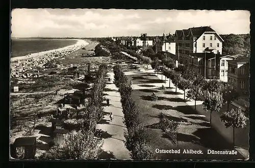 AK Ahlbeck, Promenade und Dünenstrasse an der Ostsee