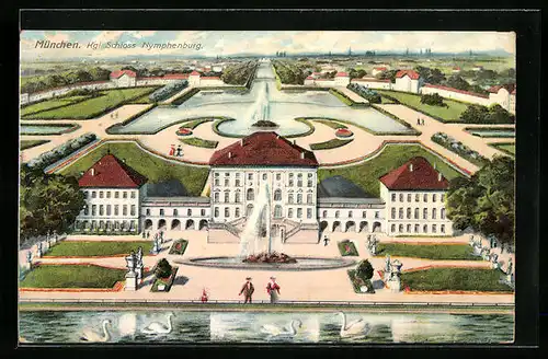 AK München, Königliches Schloss Nymphenburg