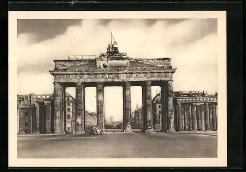 Künstler-AK Berlin, Brandenburger Tor und Unter den Linden