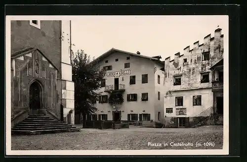 AK Castelrotto, Piazza mit Albergo all`Agnello