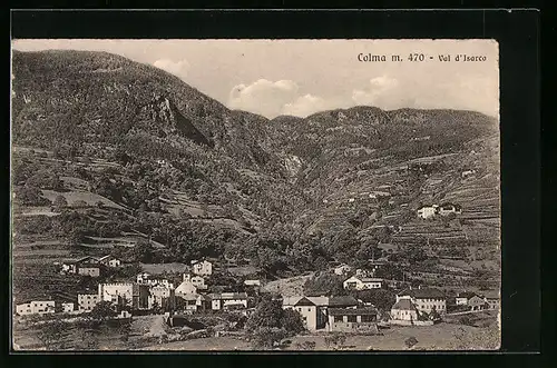 AK Colma /Val d`Isarco, Panorama des Ortes aus der Vogelschau