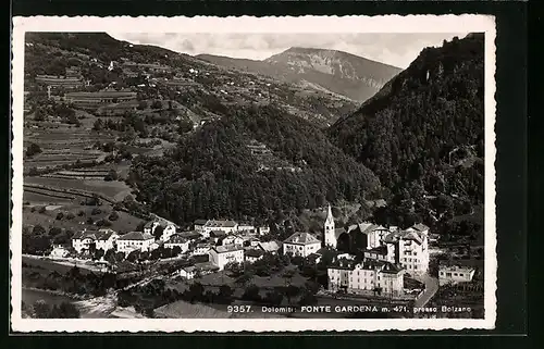 AK Ponte Gardena, Ortsansicht aus der Vogelschau