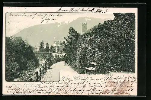 AK Meran, Partie auf der Gilfpromenade