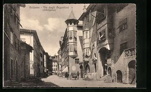 AK Bolzano, Via degli Argentieri (Silbergasse)