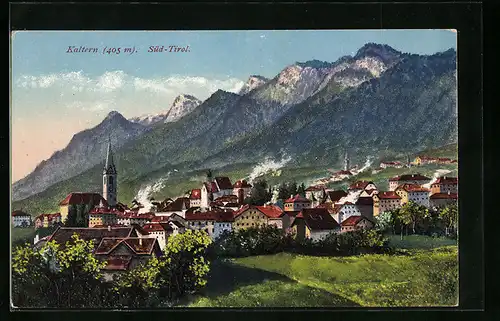 AK Kaltern, Totalansicht mit Kirche