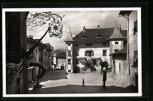 AK Caldaro, Ortsansicht mit Strassenpartie