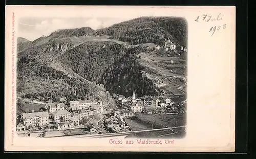 AK Waidbruck, Totalansicht aus der Vogelschau